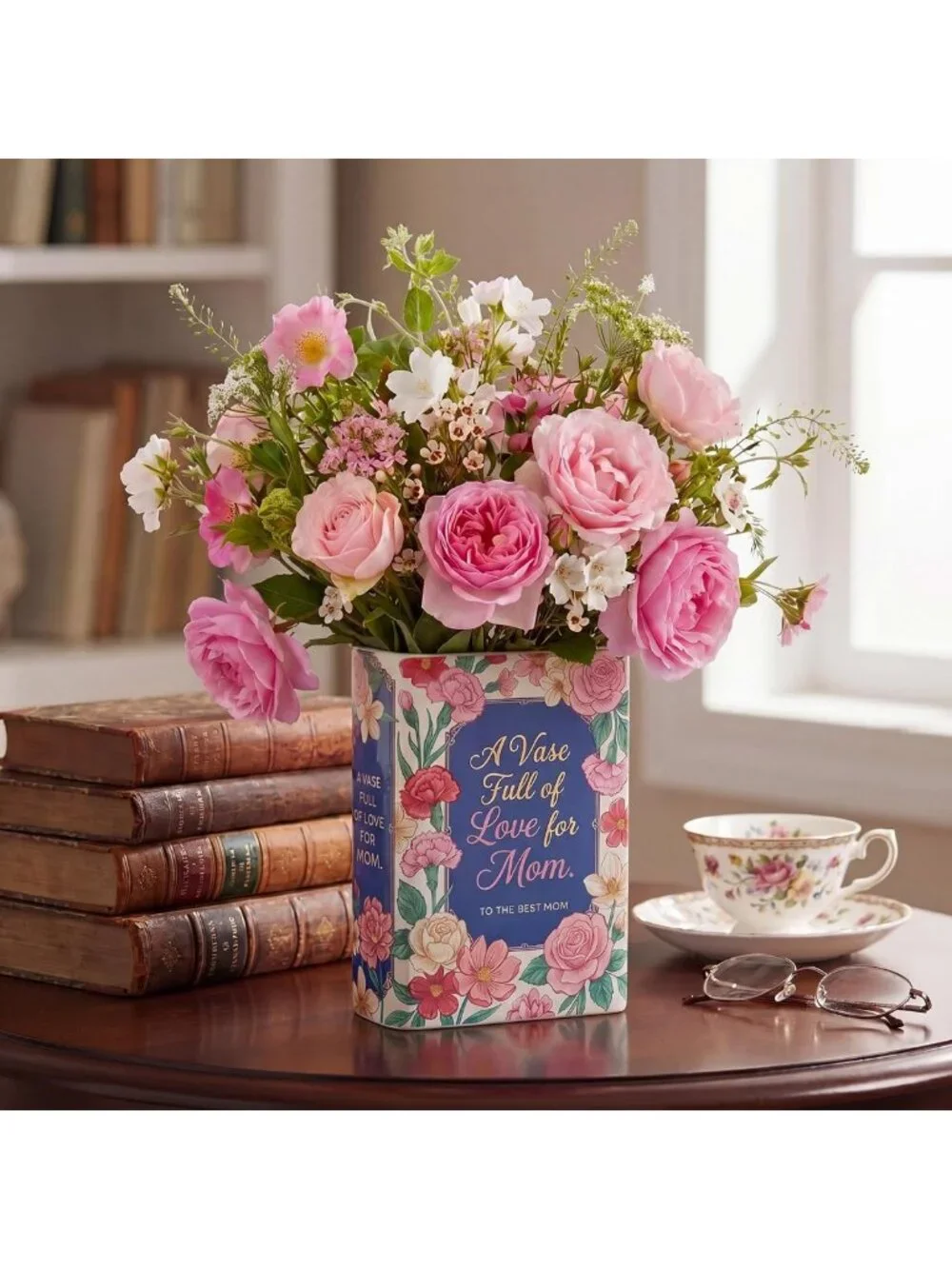 Unique Ceramic Book Shaped Flower Vase - Floral Decor for Home, Office & Gifts